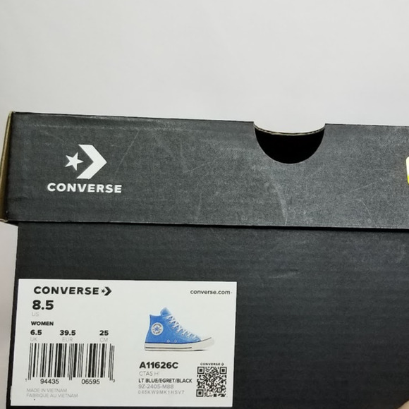 Converse Women's CTAS HiTop Spring Sneakers Size 8.5 Lt Blue A11626C NWT - Picture 7 of 7
